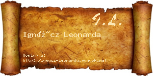 Ignácz Leonarda névjegykártya